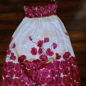 Fun and flirt pink and white strapless dress XL